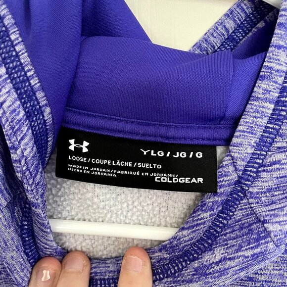 Under Armour purple and pink hooded sweatshirt fleece hoodie pockets comfortable - Picture 3 of 6